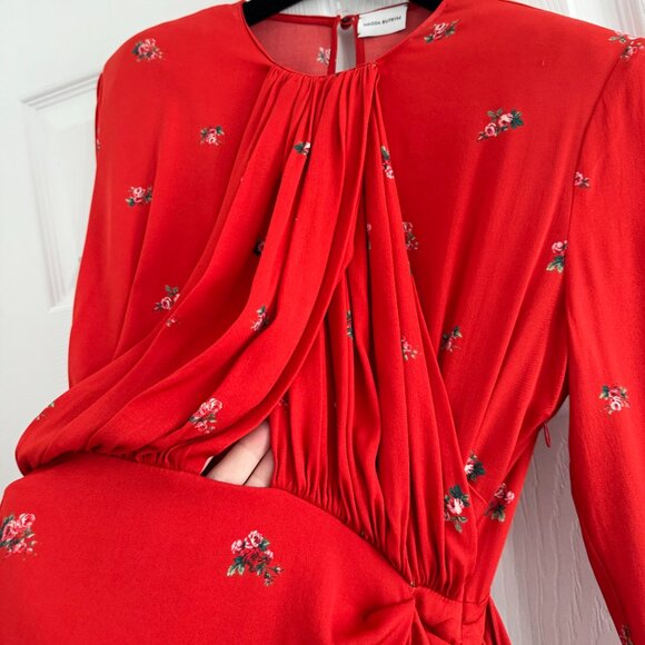 Magda Burtrym "San-Remo" Floral Print Dress in Red, size 34 (fits like size 0) - Picture 6 of 9